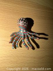 MaxSold Auction: RARE UNIQUE 1.5” PINK & GREEN OCTOPUS SILVER TONE BROOCH PIN - Warwick Township (Pennsylvania, USA) SELLER MANAGED Estate Sale Online Auction - Crocker Lane