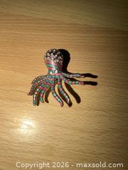 MaxSold Auction: RARE UNIQUE 1.5” PINK & GREEN OCTOPUS SILVER TONE BROOCH PIN - Warwick Township (Pennsylvania, USA) SELLER MANAGED Estate Sale Online Auction - Crocker Lane