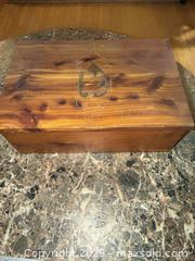 MaxSold Auction: UNIQUE RARE CEDAR CHEST 18.5x12.25x6.5” cedar box WITH EAGLE IN A ACORN CARVING  - Warwick Township (Pennsylvania, USA) SELLER MANAGED Estate Sale Online Auction - Crocker Lane