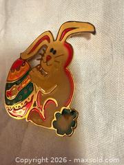MaxSold Auction: VINTAGE 1.5” FUN METAL EASTER BUNNY W/ an EASTER EGG PIN BROOCH  - Warwick Township (Pennsylvania, USA) SELLER MANAGED Estate Sale Online Auction - Crocker Lane