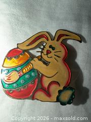 MaxSold Auction: VINTAGE 1.5” FUN METAL EASTER BUNNY W/ an EASTER EGG PIN BROOCH  - Warwick Township (Pennsylvania, USA) SELLER MANAGED Estate Sale Online Auction - Crocker Lane