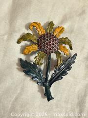 MaxSold Auction: VINTAGE 3” METAL SUNFLOWER BROOCH PIN  - Warwick Township (Pennsylvania, USA) SELLER MANAGED Estate Sale Online Auction - Crocker Lane