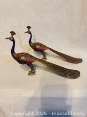 MaxSold Auction: Brass Peacock Figurine, 12 in, Gold with Red & Green - Toronto (Ontario, Canada) SELLER MANAGED Downsizing Online Auction - Weston Road (CONDO)