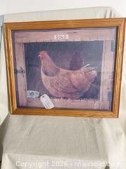 MaxSold Auction: Framed Wood & Glass Chicken Farmhouse Print by Alexander Pope, Country Kitchen First Prize - Toronto (Ontario, Canada) SELLER MANAGED Downsizing Online Auction - Weston Road (CONDO)