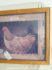 MaxSold Auction: Framed Wood & Glass Chicken Farmhouse Print by Alexander Pope, Country Kitchen First Prize - Toronto (Ontario, Canada) SELLER MANAGED Downsizing Online Auction - Weston Road (CONDO)