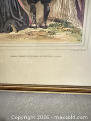 MaxSold Auction: Hand-Colored Lithograph of Figures in Wood Gilt Frame (French Text) - Toronto (Ontario, Canada) SELLER MANAGED Downsizing Online Auction - Weston Road (CONDO)