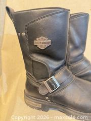 MaxSold Auction: Harley-Davidson Black Leather Motorcycle Boots US 10 M - Toronto (Ontario, Canada) SELLER MANAGED Downsizing Online Auction - Weston Road (CONDO)