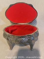 MaxSold Auction: Italian Silver-Plated Rococo Jewelry Box with Porcelain Love Story Style  - Toronto (Ontario, Canada) SELLER MANAGED Downsizing Online Auction - Weston Road (CONDO)
