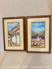 MaxSold Auction: Pair of Framed Village & Church Scene Prints Signed MPS 9.5”/14” - Toronto (Ontario, Canada) SELLER MANAGED Downsizing Online Auction - Weston Road (CONDO)