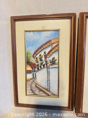 MaxSold Auction: Pair of Framed Village & Church Scene Prints Signed MPS 9.5”/14” - Toronto (Ontario, Canada) SELLER MANAGED Downsizing Online Auction - Weston Road (CONDO)