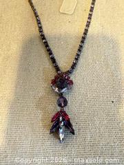 MaxSold Auction: Sherance Pendant Necklace with Purple & Pink Rhinestones, 18" - Toronto (Ontario, Canada) SELLER MANAGED Downsizing Online Auction - Weston Road (CONDO)