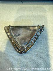 MaxSold Auction: Sterling Silver Triangular Decorative Brooch Made in Israel  - Toronto (Ontario, Canada) SELLER MANAGED Downsizing Online Auction - Weston Road (CONDO)