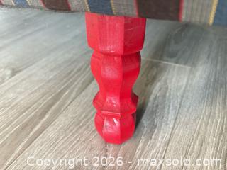 MaxSold Auction: 3-Seat Striped Multi-Color Sofa with Wooden Turned Legs - Toronto (Ontario, Canada) SELLER MANAGED Downsizing Online Auction - Poplar Plains Road