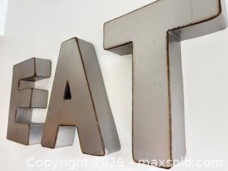 MaxSold Auction: Metal 'EAT' Wall Marquee Letters - Distressed Silver - Toronto (Ontario, Canada) SELLER MANAGED Downsizing Online Auction - Poplar Plains Road