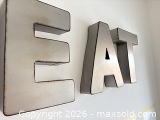 MaxSold Auction: Metal 'EAT' Wall Marquee Letters - Distressed Silver - Toronto (Ontario, Canada) SELLER MANAGED Downsizing Online Auction - Poplar Plains Road