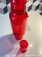 MaxSold Auction: Red Plastic/Acrylic 4-Piece Cocktail Shaker Set IKEA  - Toronto (Ontario, Canada) SELLER MANAGED Downsizing Online Auction - Poplar Plains Road