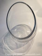 MaxSold Auction: Small Clear Glass Vase with Angled Slanted Opening - Toronto (Ontario, Canada) SELLER MANAGED Downsizing Online Auction - Poplar Plains Road