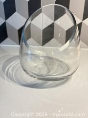 MaxSold Auction: Small Clear Glass Vase with Angled Slanted Opening - Toronto (Ontario, Canada) SELLER MANAGED Downsizing Online Auction - Poplar Plains Road