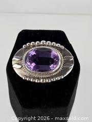MaxSold Auction: Sterling Silver Amethyst Brooch - Vintage - Hamilton (Ontario, Canada) SELLER MANAGED Downsizing Online Auction - Bishopsgate Avenue