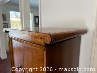 MaxSold Auction: Antique Oak Cabinet + Metal Stand  - Toronto (Ontario, Canada) PARTNER MANAGED Estate Sale Online Auction - La Rose Avenue