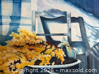 MaxSold Auction: Large Floral Still Life Chair Oil Painting - Toronto (Ontario, Canada) PARTNER MANAGED Estate Sale Online Auction - La Rose Avenue