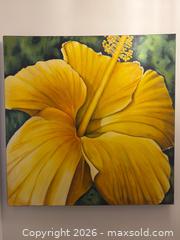 MaxSold Auction: Large Yellow Hibiscus Floral Oil Painting - Toronto (Ontario, Canada) PARTNER MANAGED Estate Sale Online Auction - La Rose Avenue