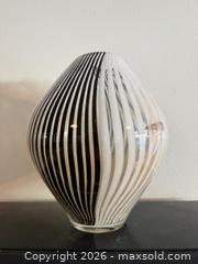 MaxSold Auction: MCM Black + White Striped Art Glass Vase - Toronto (Ontario, Canada) PARTNER MANAGED Estate Sale Online Auction - La Rose Avenue