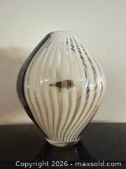 MaxSold Auction: MCM Black + White Striped Art Glass Vase - Toronto (Ontario, Canada) PARTNER MANAGED Estate Sale Online Auction - La Rose Avenue