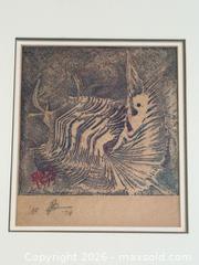 MaxSold Auction: MCM Vintage Signed Abstract Woodblock Print c.1978 - Toronto (Ontario, Canada) PARTNER MANAGED Estate Sale Online Auction - La Rose Avenue