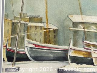 MaxSold Auction: Original Painting of Boats in Winter Watercolour - Toronto (Ontario, Canada) PARTNER MANAGED Estate Sale Online Auction - La Rose Avenue