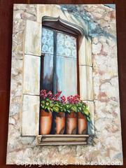 MaxSold Auction: Original Signed Window Ledge Garden Painting  - Toronto (Ontario, Canada) PARTNER MANAGED Estate Sale Online Auction - La Rose Avenue