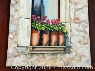 MaxSold Auction: Original Signed Window Ledge Garden Painting  - Toronto (Ontario, Canada) PARTNER MANAGED Estate Sale Online Auction - La Rose Avenue