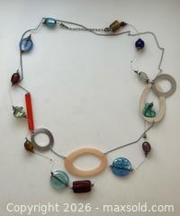 MaxSold Auction: Pair of Statement Necklaces with Geometric Metal Shapes + Multicolour Glass Beads - Toronto (Ontario, Canada) PARTNER MANAGED Estate Sale Online Auction - La Rose Avenue