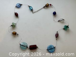 MaxSold Auction: Pair of Statement Necklaces with Geometric Metal Shapes + Multicolour Glass Beads - Toronto (Ontario, Canada) PARTNER MANAGED Estate Sale Online Auction - La Rose Avenue