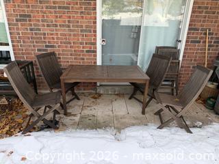 MaxSold Auction: Rustic DOT Teak Patio Table + 6 Chairs - Toronto (Ontario, Canada) PARTNER MANAGED Estate Sale Online Auction - La Rose Avenue