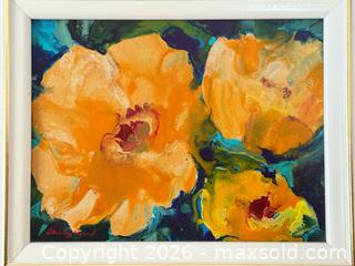 MaxSold Auction: Signed Shirley Heard Floral Acrylic on Canvas Painting  - Toronto (Ontario, Canada) PARTNER MANAGED Estate Sale Online Auction - La Rose Avenue