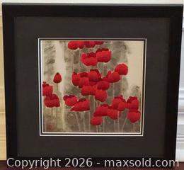 MaxSold Auction: Signed Silk Asian Art Handmade Embroidery of Poppies - Toronto (Ontario, Canada) PARTNER MANAGED Estate Sale Online Auction - La Rose Avenue