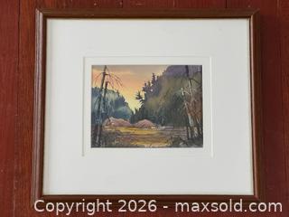 MaxSold Auction: Signed Watercolour Canadian Forest Lake Landscape Painting by David Greaves - Toronto (Ontario, Canada) PARTNER MANAGED Estate Sale Online Auction - La Rose Avenue