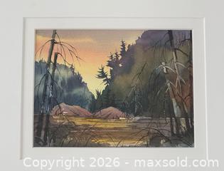 MaxSold Auction: Signed Watercolour Canadian Forest Lake Landscape Painting by David Greaves - Toronto (Ontario, Canada) PARTNER MANAGED Estate Sale Online Auction - La Rose Avenue