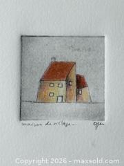 MaxSold Auction: Small Signed Hand Coloured Etching of a House in Winter  - Toronto (Ontario, Canada) PARTNER MANAGED Estate Sale Online Auction - La Rose Avenue