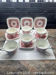 MaxSold Auction: Vintage Red + White Arden Pattern Teacups + Saucers by Turi for Figgjo Flint - Toronto (Ontario, Canada) PARTNER MANAGED Estate Sale Online Auction - La Rose Avenue