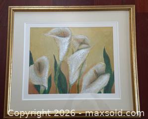 MaxSold Auction: White Calla Lilies Mixed Media Floral Painting  - Toronto (Ontario, Canada) PARTNER MANAGED Estate Sale Online Auction - La Rose Avenue