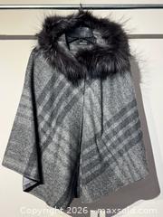 MaxSold Auction: Women’s Hooded Wool Blend Cape in Grey Plaid with Silver Fox Fur Trimmed Hood - Toronto (Ontario, Canada) PARTNER MANAGED Estate Sale Online Auction - La Rose Avenue