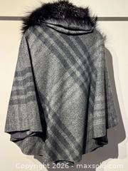 MaxSold Auction: Women’s Hooded Wool Blend Cape in Grey Plaid with Silver Fox Fur Trimmed Hood - Toronto (Ontario, Canada) PARTNER MANAGED Estate Sale Online Auction - La Rose Avenue