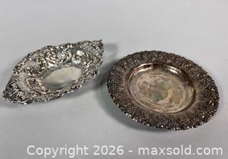 MaxSold Auction: (2) Art Nouveau Repousse STERLING SILVER Pierced BonBon Dishes - Marked  - Toronto (Ontario, Canada) SELLER MANAGED Reseller Online Auction - Chesswood Drive