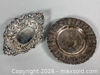 MaxSold Auction: (2) Art Nouveau Repousse STERLING SILVER Pierced BonBon Dishes - Marked  - Toronto (Ontario, Canada) SELLER MANAGED Reseller Online Auction - Chesswood Drive