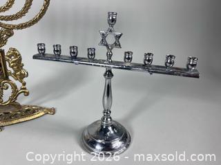 MaxSold Auction: (3) Vintage Judaica Menorahs   - Toronto (Ontario, Canada) SELLER MANAGED Reseller Online Auction - Chesswood Drive
