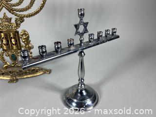 MaxSold Auction: (3) Vintage Judaica Menorahs   - Toronto (Ontario, Canada) SELLER MANAGED Reseller Online Auction - Chesswood Drive