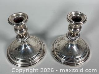 MaxSold Auction: 5” Pair of Old BIRKS STERLING SILVER Weighted Candleholders - Marked - Toronto (Ontario, Canada) SELLER MANAGED Reseller Online Auction - Chesswood Drive