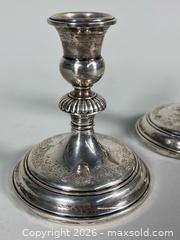 MaxSold Auction: 5” Pair of Old BIRKS STERLING SILVER Weighted Candleholders - Marked - Toronto (Ontario, Canada) SELLER MANAGED Reseller Online Auction - Chesswood Drive